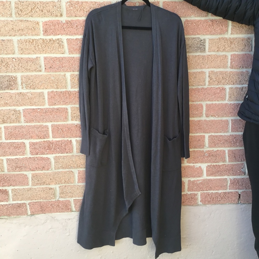 lululemon athletica Long Open-Front Pocket Cardigan - Charcoal Gray - Picture 4 of 8